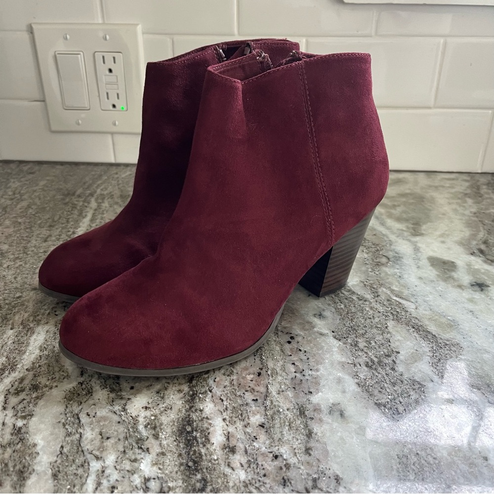 Burgundy Heeled Booties